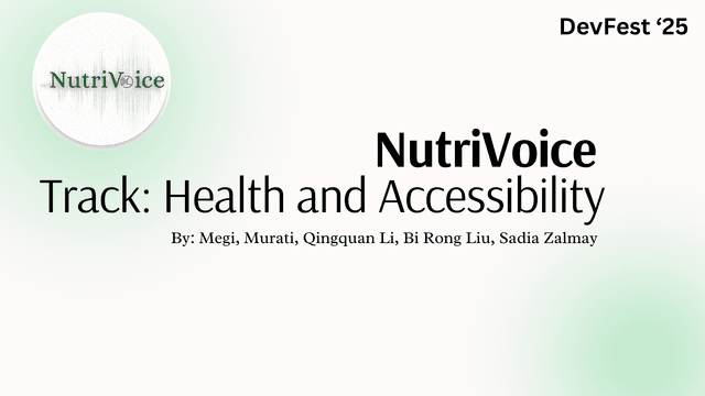 NutriVoice (Hackathon Win)